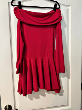 Red Off-Shoulder Mini Dress